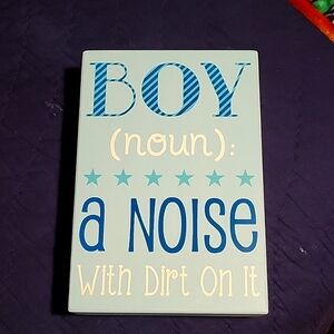 Wooden plaque,  hangs on wall